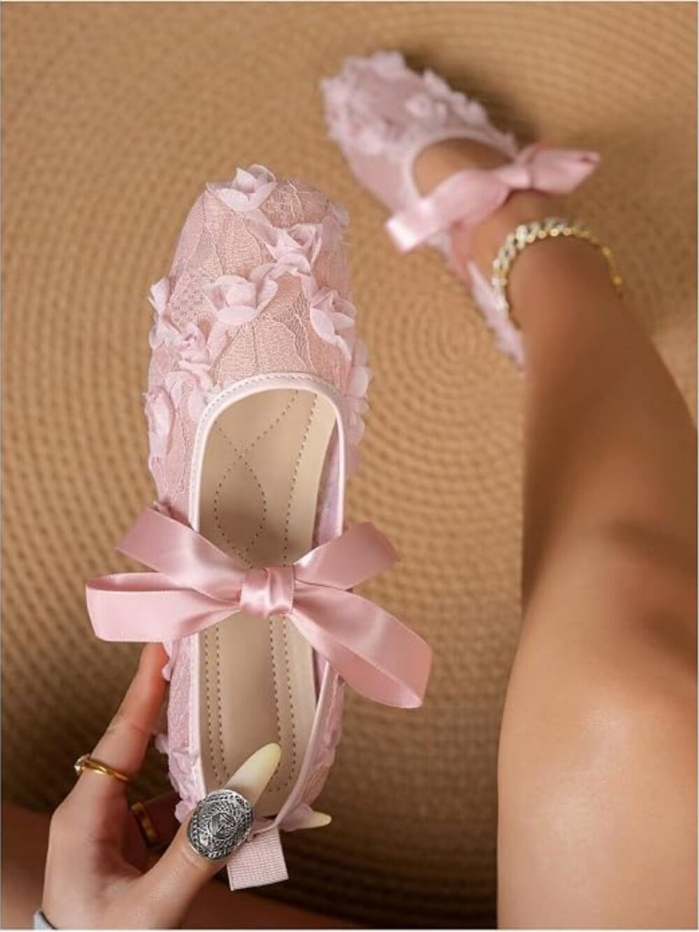 Polka Dots Mesh Ballet Flats